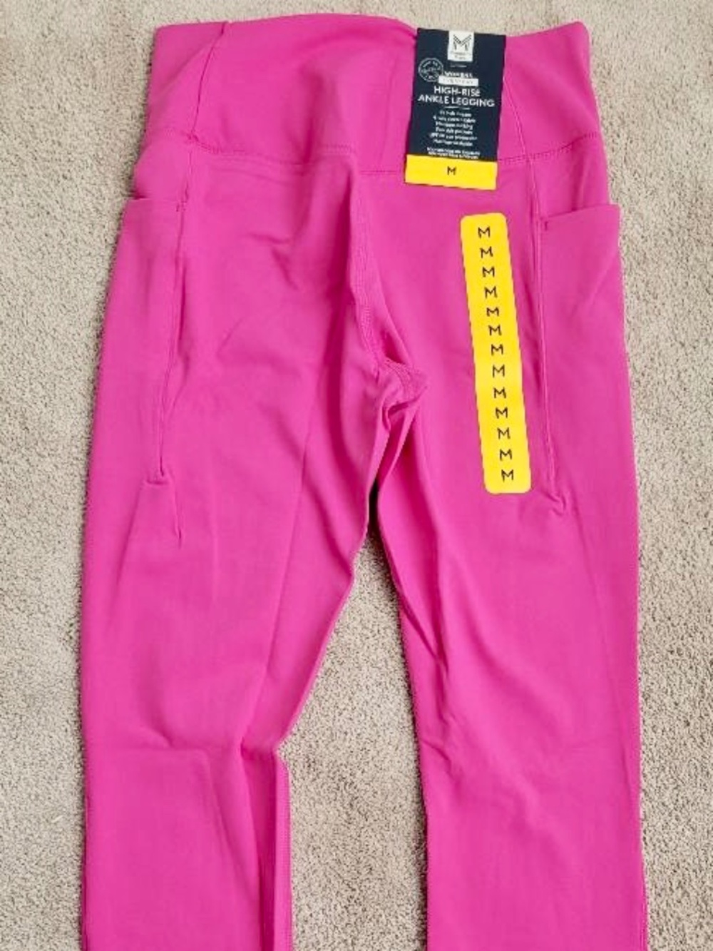 MEMBER'S MARK Women's Everyday High Rise Ankle Legging Size Medium Pink